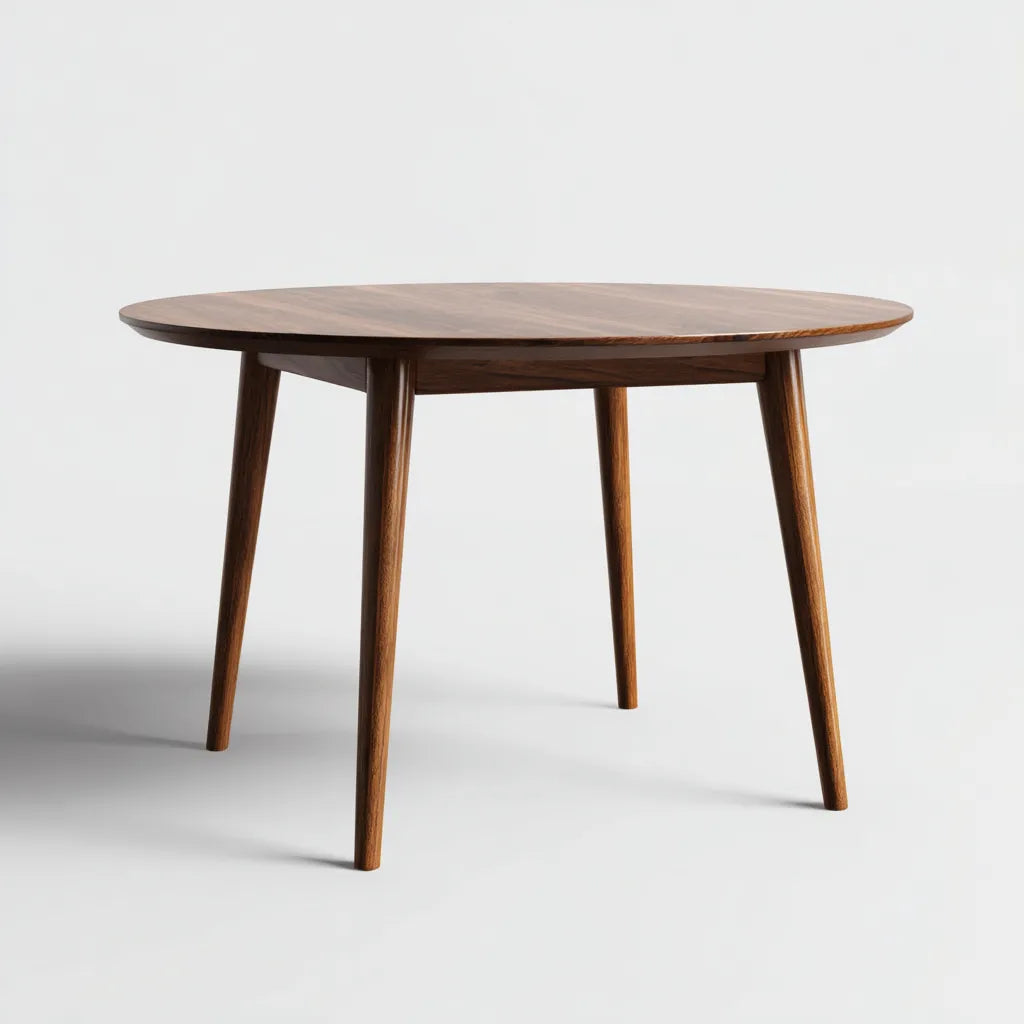 Tavolo da pranzo rotondo 120×120×75 cm - marrone - legno finitura naturale - design essenziale per sala da pranzo