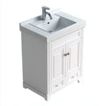 Mobile lavabo 65×48×88 cm - Bianco - pannello laccato e ceramica - stile classico per bagno