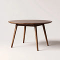 Tavolo da pranzo rotondo 130×130×75 cm - marrone - legno effetto noce - stile moderno per sala da pranzo