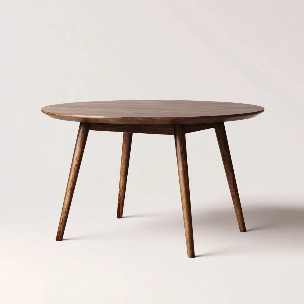 Tavolo da pranzo rotondo 130×130×75 cm - marrone - legno effetto noce - stile moderno per sala da pranzo
