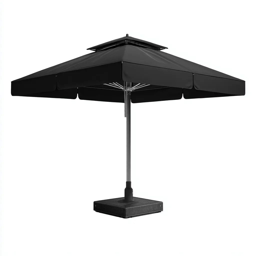 Ampio Ombrellone Da Esterno 300×300×265 cm - Nero - metallo e tessuto - stile contemporaneo per All'Aperto