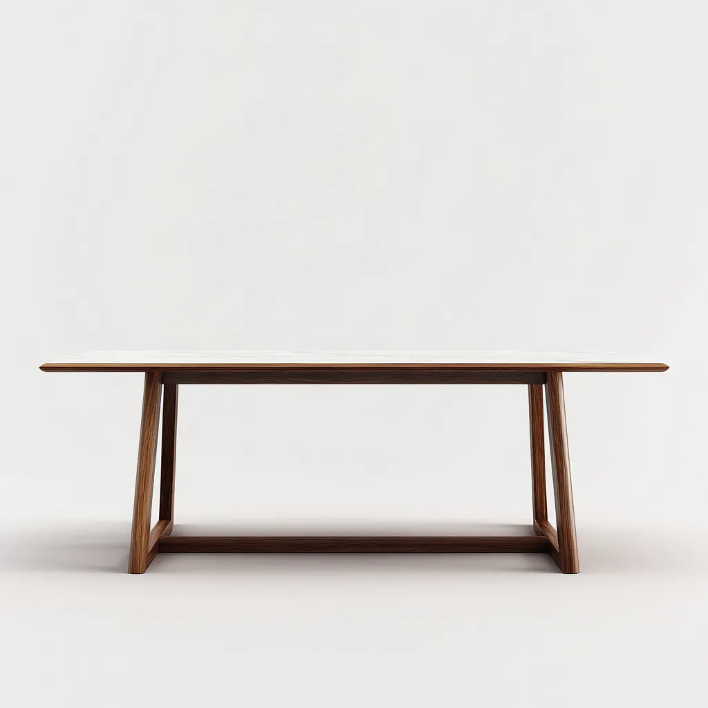 Tavolo da pranzo ovale 180×95×75 cm - legno noce scuro - design essenziale per sala da pranzo