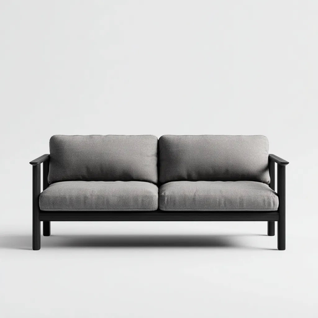 Divano Da Esterno 165×80×78 cm - Beige/Nero - metallo e tessuto - seduta confortevole per All'Aperto