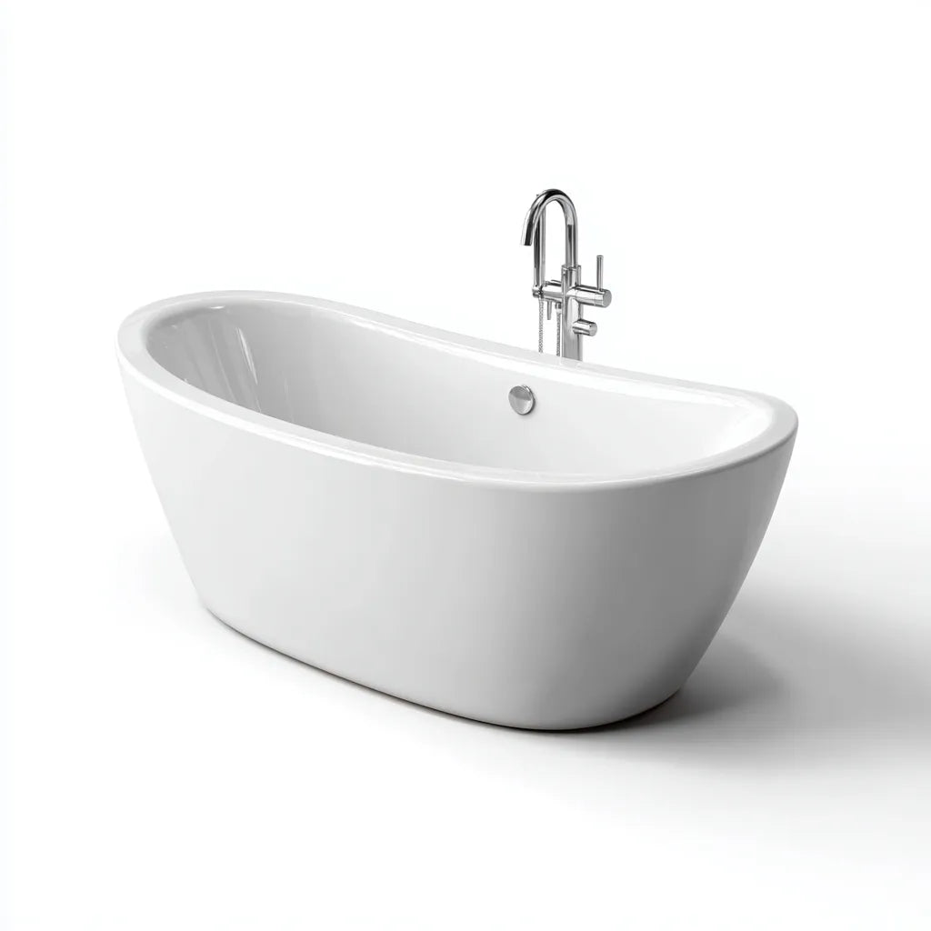 Vasca freestanding 165×70×75 cm - Bianco - acrilico lucido - design moderno per bagno