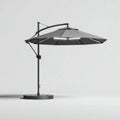Ampio ombrellone da esterno 300×300×250 cm - grigio - con struttura laterale e base per terrazza