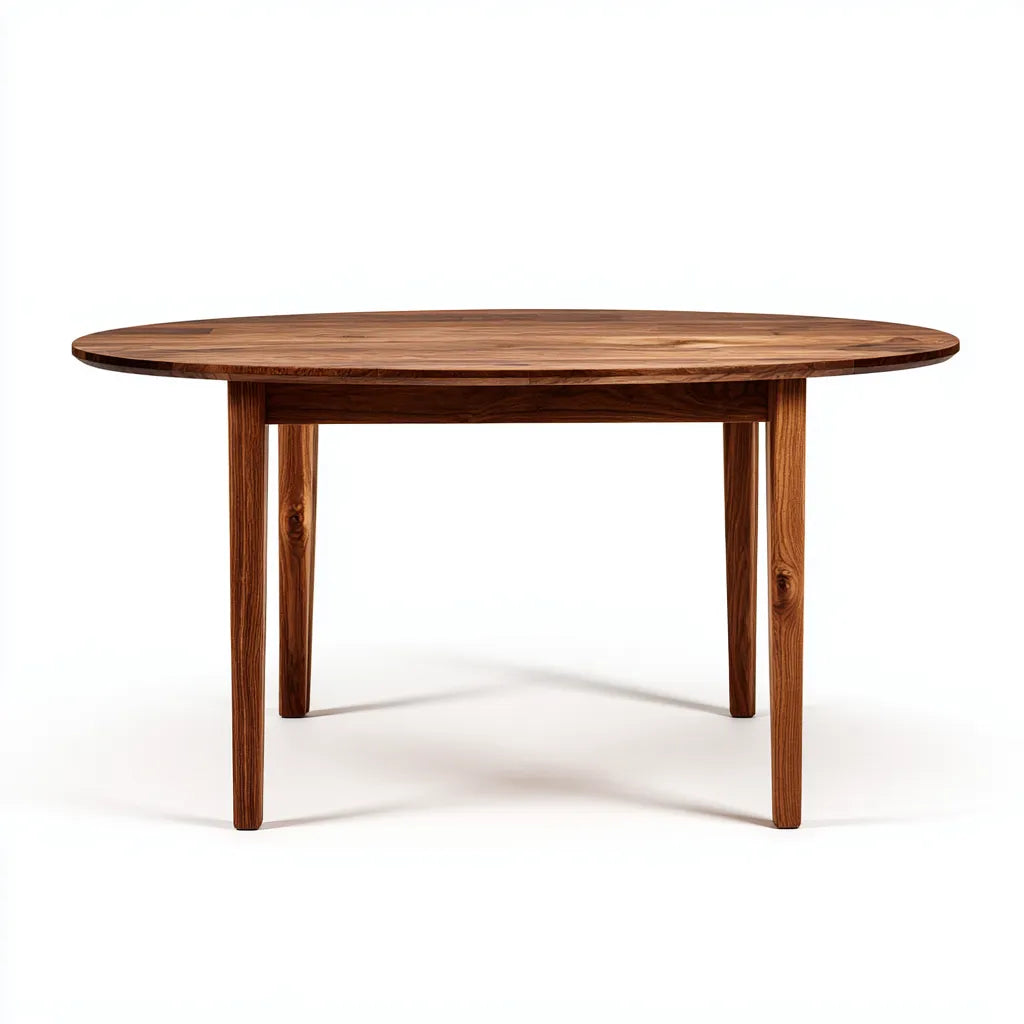 Tavolo da pranzo rotondo 120×120×75 cm - legno noce scuro - stile essenziale per sala da pranzo