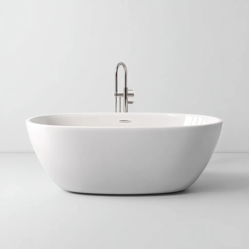 Vasca da bagno freestanding 170×80×58 cm - bianco - in acrilico per bagno moderno
