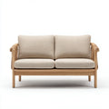 Divano da esterno 160×82×76 cm - beige legno - seduta imbottita per patio e veranda