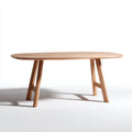 Tavolo da pranzo 180×90×75 cm - legno - piano ovale con struttura inclinata per sala da pranzo