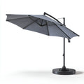 Ampio ombrellone da esterno 320×320×255 cm - grigio - con apertura laterale e struttura moderna