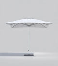 Ampio ombrellone da esterno 320×320×262 cm - bianco/grigio chiaro - con struttura in metallo per terrazza