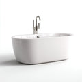 Vasca freestanding 168×76×58 cm - bianco - profilo arrotondato per bagno elegante