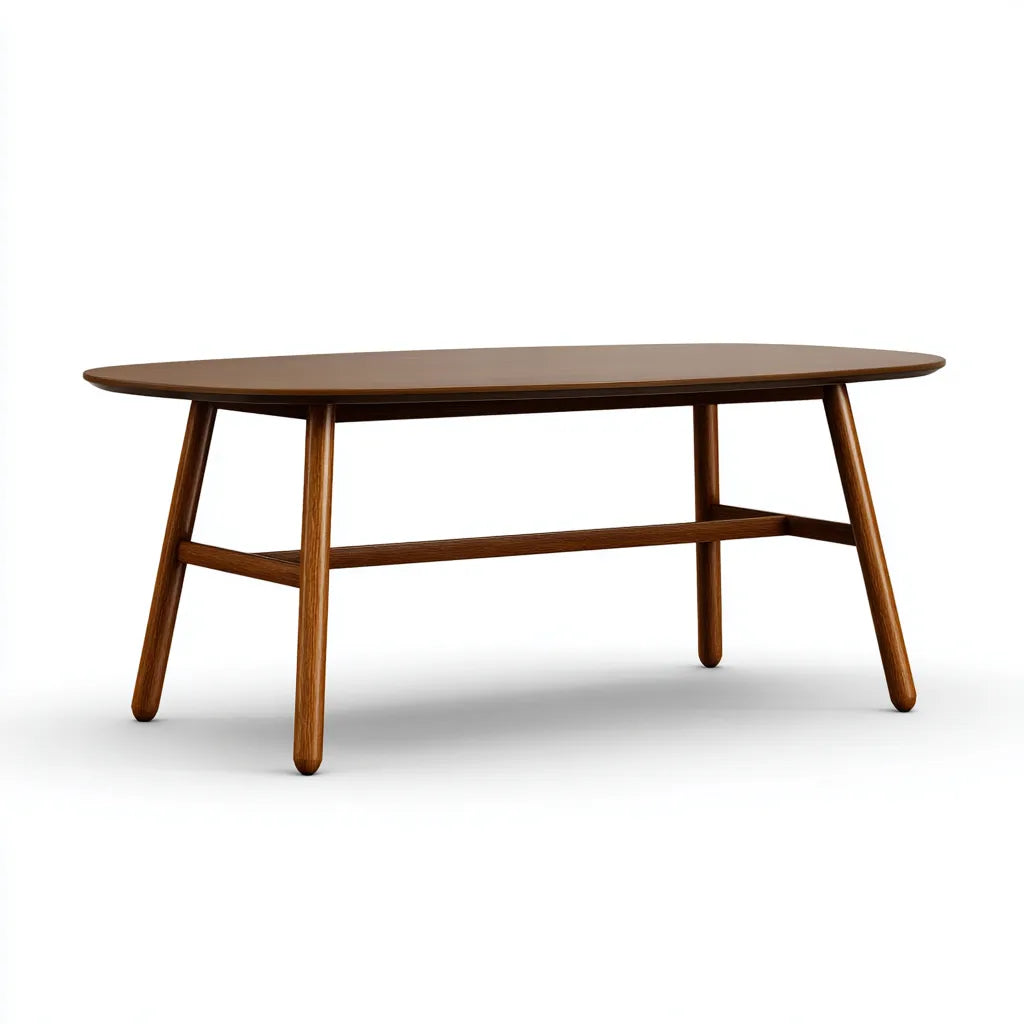 Tavolo da pranzo ovale 200×100×75 cm - marrone - legno finitura naturale - stile moderno sala da pranzo