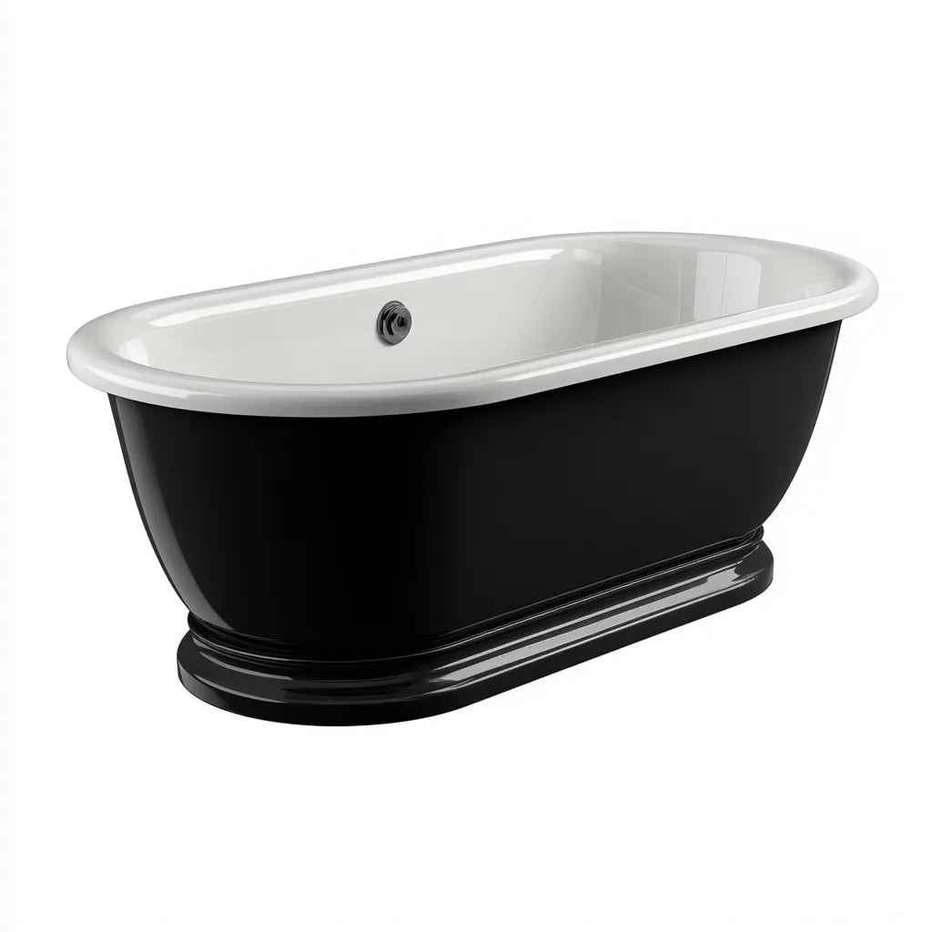 Vasca da bagno freestanding 168×78×60 cm - nero e bianco - design moderno per bagno elegante