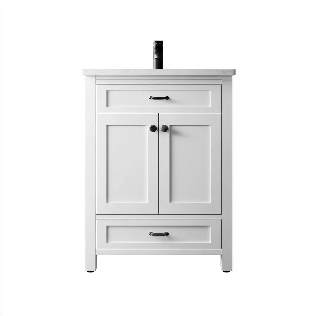 Mobile lavabo 60×46×86 cm - Bianco - MDF e ceramica - stile moderno per bagno