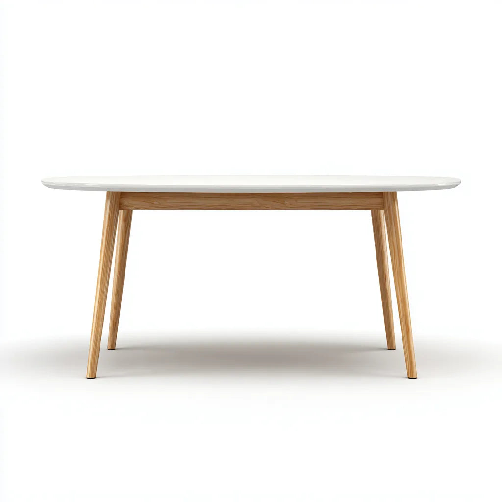 Tavolo da pranzo ovale 180×90×75 cm - bianco - legno finitura chiara - stile nordico sala da pranzo