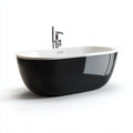 Vasca da bagno freestanding 170×80×62 cm - nero lucido e bianco - stile moderno con interno spazioso