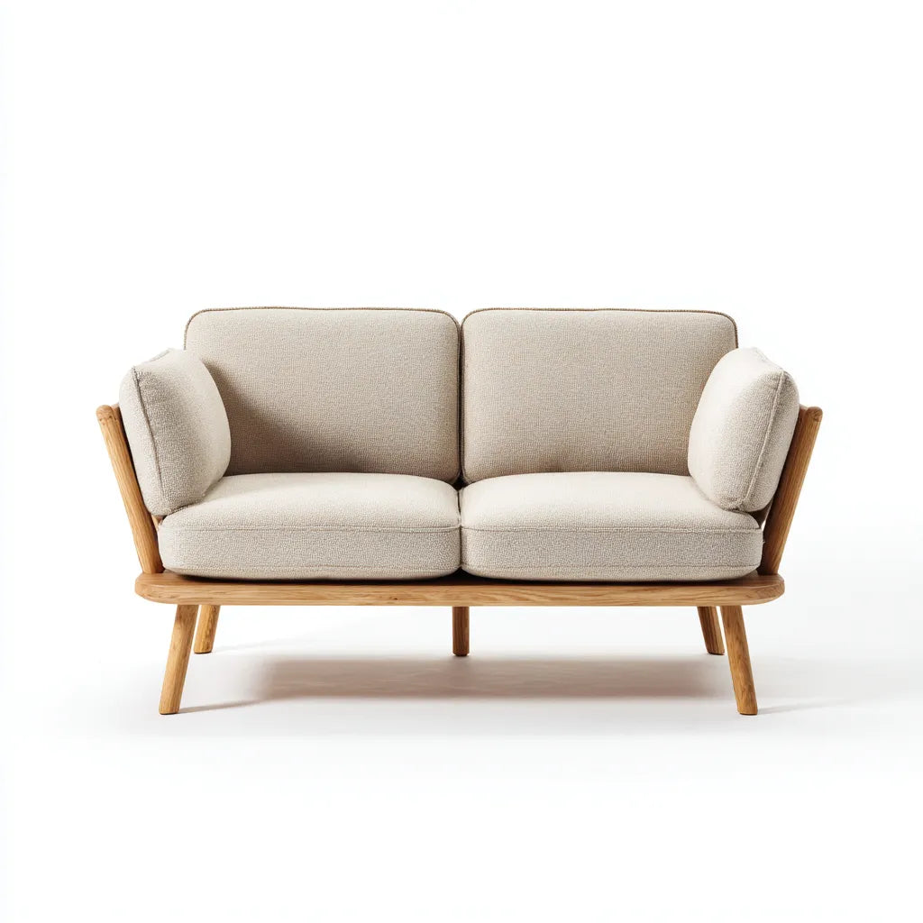 Divano Da Esterno 168×82×80 cm - Beige/Nero - legno e tessuto - comfort contemporaneo per All'Aperto