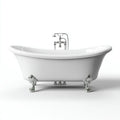 Vasca da bagno classica 172×76×74 cm - bianco/cromo - con piedini decorativi per bagno elegante